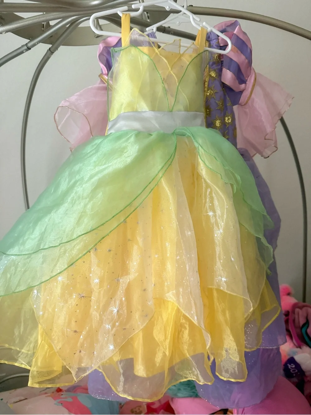 🐸Girls Princess Tiana and the Frog Yellow & Green Fairy Dress-Up Costume Sz 3/4